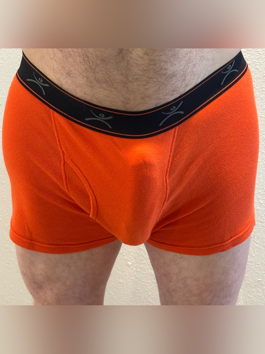 Men's Vibrant Orange Stretch Boxer Briefs With Branded Waistband
